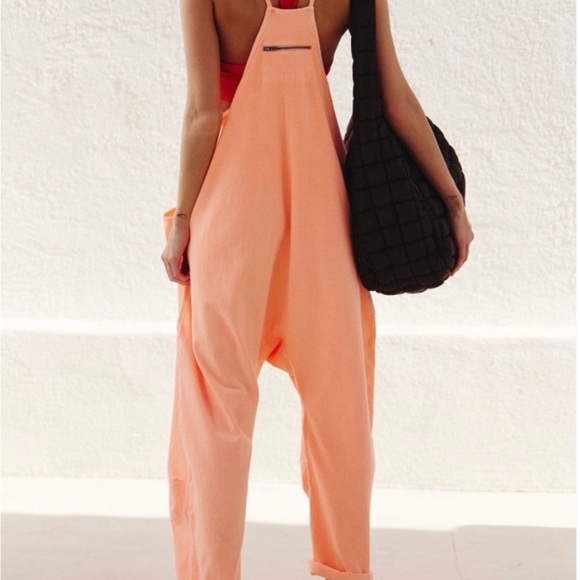 NWT FP Movement Hot-Shot Onesie Vibrant Pastel Peach - Picture 6 of 11